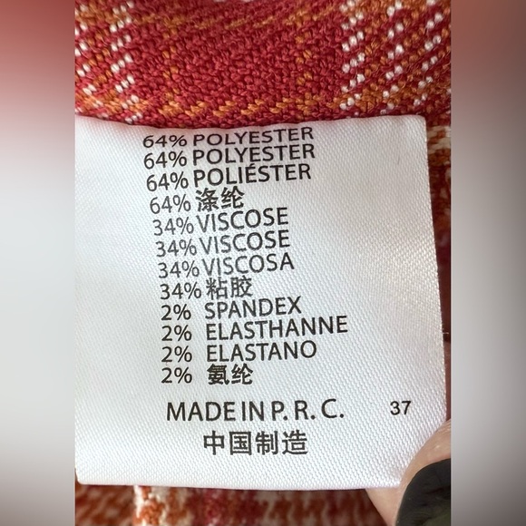 Brandy Melville Red Plaid Unlined Mini Skirt With Side Slits Size 24 (Small) - Picture 9 of 9